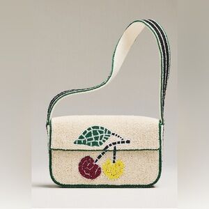 NWT Anthropologie Fiona Beaded Bag: Food & Drink Edition Cherry Tile